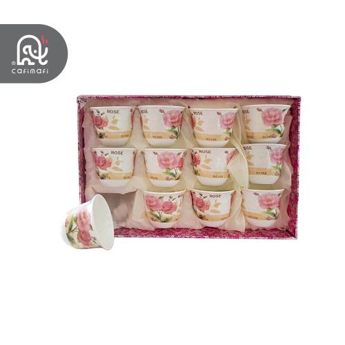 فنجان گل رز 12 عددی